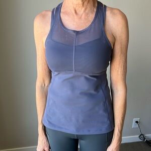 Zella from Nordstroms, Grey Blue Tank with Built in Bra, Size Small